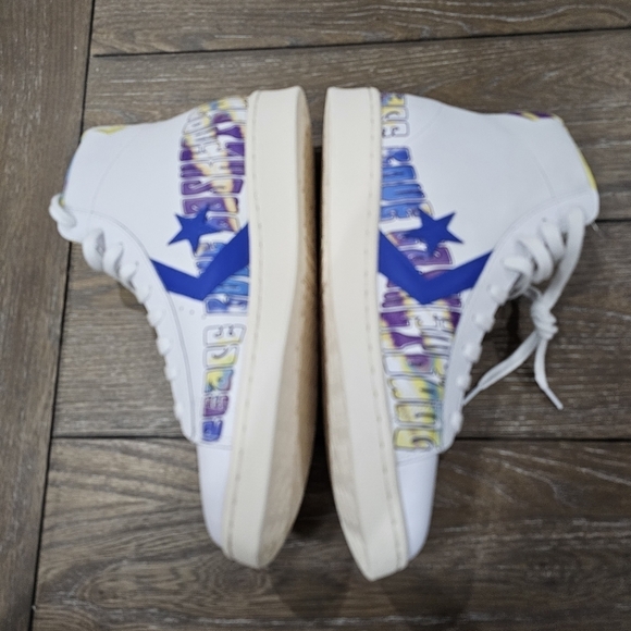 Converse All Star Peace Love Basketball White Sneakers, Mens 9, Women\'s 10.5 main image 10